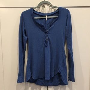 Free People Crocheted Sleeve Henley